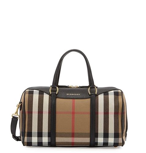 Burberry Alchester House Check Medium Derby Satchel Bag, Black